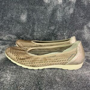 Mephisto Air Relax Pewter Perforated Leather slip On Ballet Flats size US 8.5